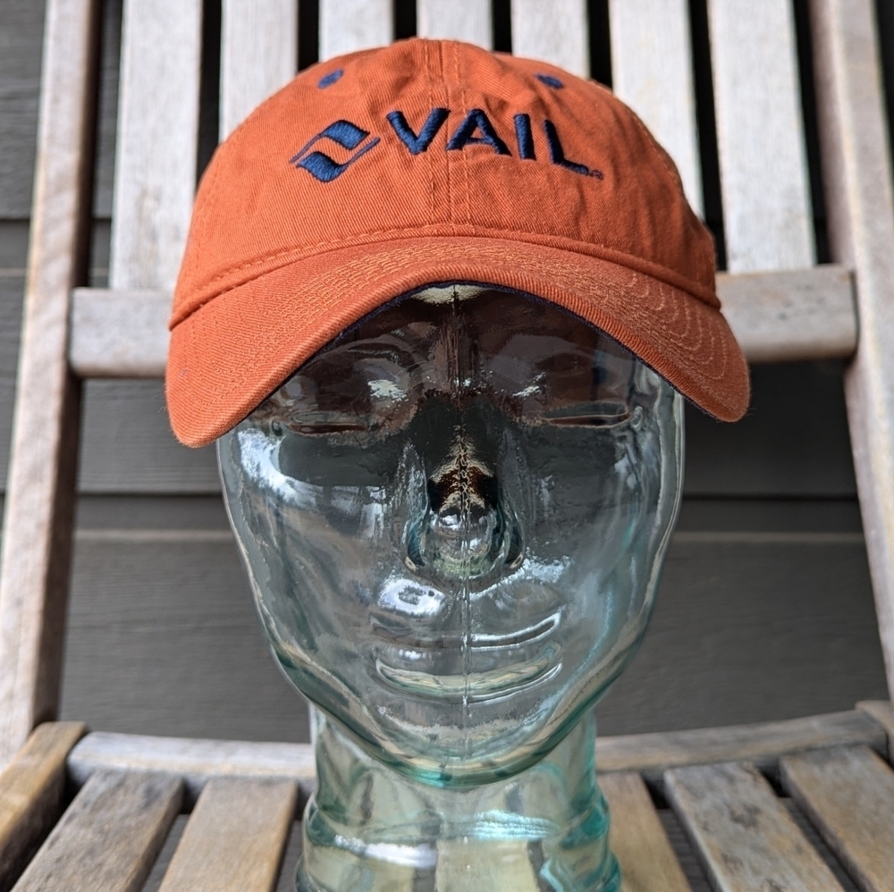 Vail Embroidered Terracotta Orange Baseball Cap Dad Hat Unisex One Size